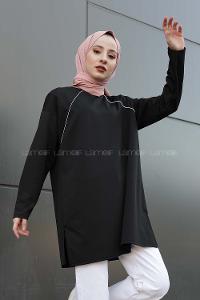 Modalamelif  Biye Detaylı Tunik Siyah