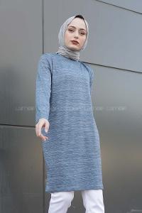 Modalamelif İnce Çizgili Tunik İndigo