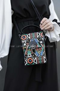 Modalamelif Geometrik Desen Çanta Siyah