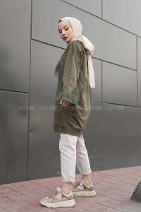 Modalamelif  Tül Detaylı Tunik  Haki