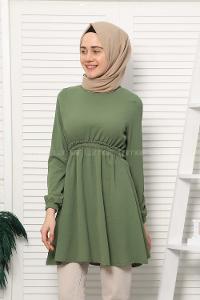 Modalamelif Bel Büzgülü Prenses Model Haki