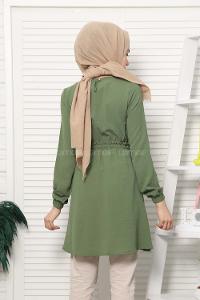 Modalamelif Bel Büzgülü Prenses Model Haki