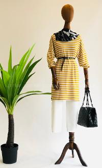 Modalamelif  Çizgili Tunik Sarı