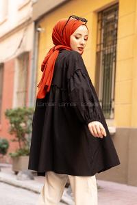 Modalamelif Hakim Yaka Gömlek Siyah