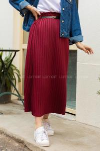 Modalamelif Kemerli Mira Etek  Bordo