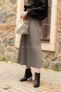 Modalamelif Kemerli Mira Etek Gri