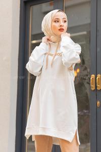 Modalamelif The Future Is Yours Nakışlı Tunik Sütlü Kahve