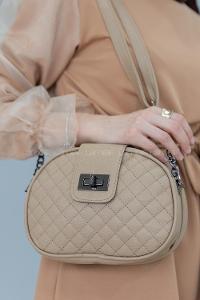 Lamelif Matmazel model Askılı Omuz Çantası Vizonrengi