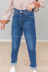 Modalamelif Paça Püsküllü Mom Jean Mavi