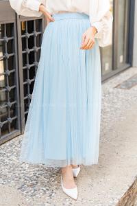 Modalamelif Beli Lastikli Tül Etek Bebe Mavisi