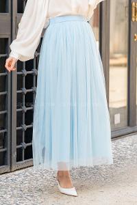Modalamelif Beli Lastikli Tül Etek Bebe Mavisi