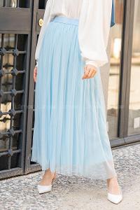 Modalamelif Beli Lastikli Tül Etek Bebe Mavisi