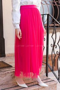 Modalamelif Beli Lastikli Tül Etek Şeker Pembesi