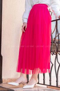 Modalamelif Beli Lastikli Tül Etek Şeker Pembesi