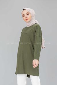 Modalamelif Friends Yazı Baskılı Sweat Haki