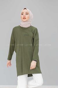 Modalamelif Friends Yazı Baskılı Sweat Haki