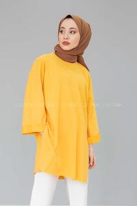 Modalamelif Yarım Kol Düz Sweat  Hardal Sarısı