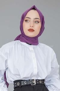 Modalamelif Açık Mor Çizgi Dokuma Şal