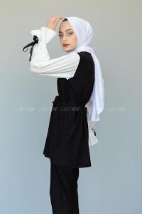 Modalamelif Kol Bağlamalı Garnili Takım Sİyah