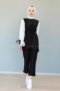 Modalamelif Kol Bağlamalı Garnili Takım Sİyah