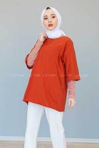 Modalamelif Yarım Kol Tişort Kiremit