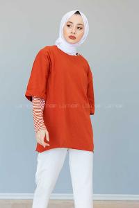 Modalamelif Yarım Kol Tişort Kiremit