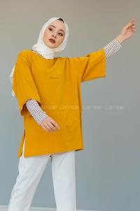 Modalamelif Brooklyn Baskılı T-Shirt  Hardal Sarısı