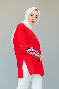 Modalamelif Brooklyn Baskılı T-Shirt  Kırmızı