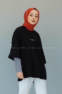 Modalamelif Brooklyn Baskılı T-Shirt  Siyah