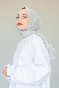 Modalamelif Açık Gri İnce Keten Şal