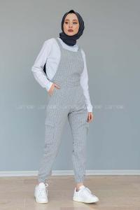 Modalamelif Çizgili Kargo Slopet Gri