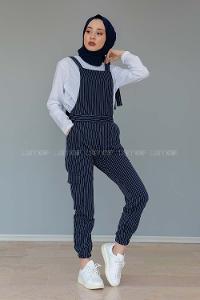 Modalamelif Çizgili Kargo Slopet Lacivert