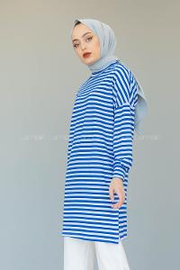 Modalamelif  Çizgili Tunik Mavi