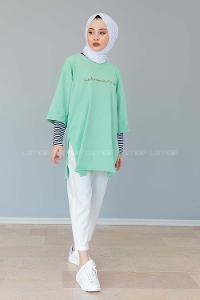 Modalamelif Good Girls Yarım Kol Tshirt Çağla Yeşili