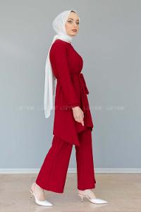 Modalamelif Kol Bağlamalı İspanyol Takım Bordo