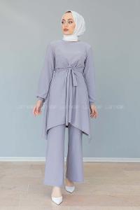 Modalamelif Kol Bağlamalı İspanyol Takım Gri