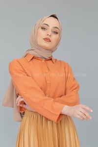 Modalamelif Ponpon Gömlek Somon