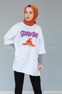 Modalamelif Scooby-doo T-shirt Beyaz