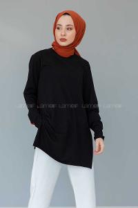 Modalamelif Uzun Kollu İçlik Siyah