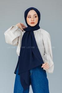 Modalamelif Lacivert Krinkıl Medine İpeği Şal
