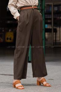 Modalamelif Beli Lastikli Geniş Paça Pantolon Haki