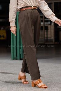 Modalamelif Beli Lastikli Geniş Paça Pantolon Haki