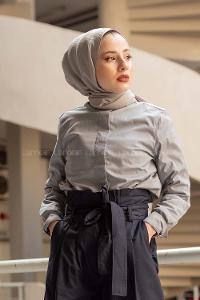 Modalamelif Hakim Yaka  Gömlek Gri