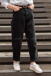 Modalamelif Önü Düğmeli Balon Model  Jean  Siyah