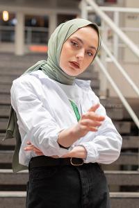 Modalamelif Önü Düğmeli Gömlek Beyaz