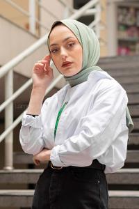 Modalamelif Önü Düğmeli Gömlek Beyaz