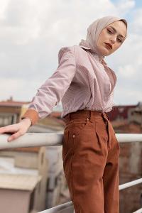 Modalamelif Pötikare Gömlek Kahve