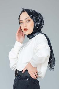 Modalamelif Siyah Beyaz Koleksiyon Ebru Desen