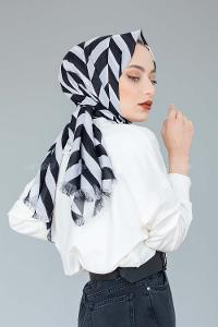 Modalamelif Siyah Beyaz Koleksiyon Kalın Çizgi Desen