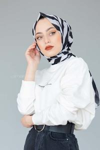 Modalamelif Siyah Beyaz Koleksiyon Kalın Çizgi Desen